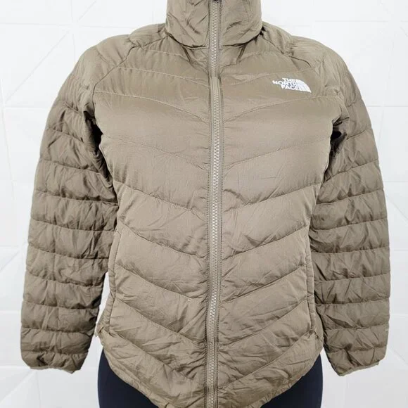 The North Face Women's Army Green Flare 550 Down Quilted Puffer Jacket Size S - Picture 3 of 9